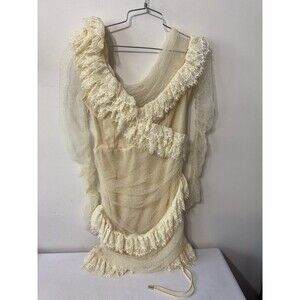 HOUSE OF CB SORREL TULLE ASYMETRICAL MINI DRESS BODYCON GLAM IVORY large